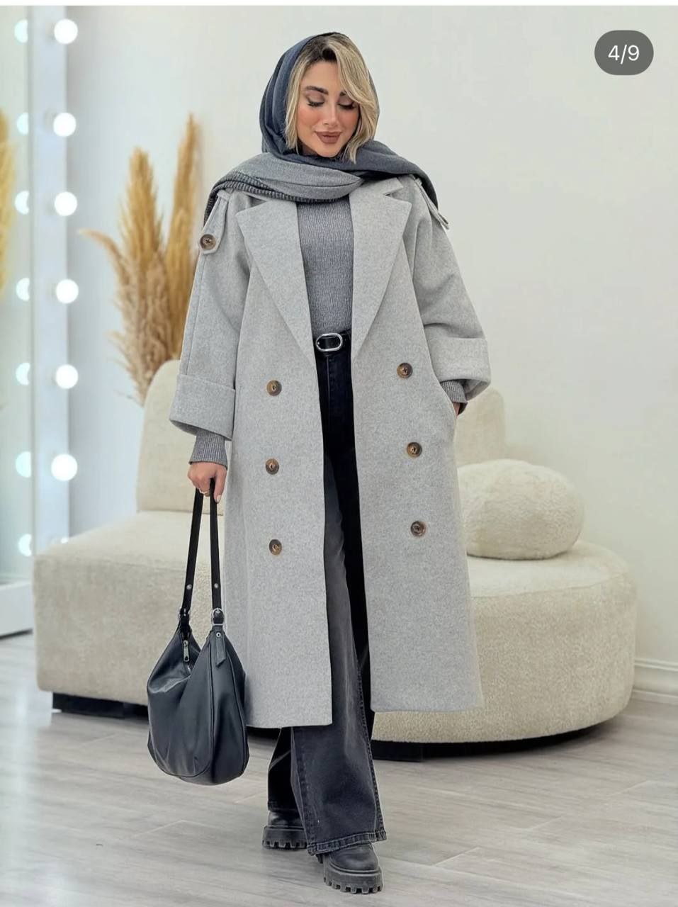 مشکی پالتو فوتر بلند کد 52668