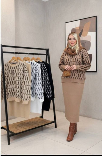 سفارش ست بلوز دامن بافت کد 52666