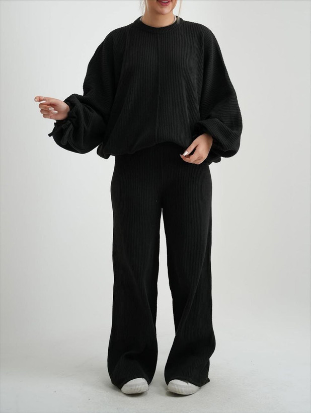 خرید اینترنتی بلوز شلوار بافت کیمونو کد ۴۳۹۰