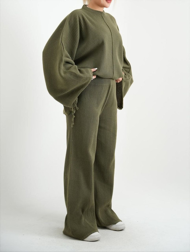 سفارش اینترنتی بلوز شلوار بافت کیمونو کد ۴۳۹۰