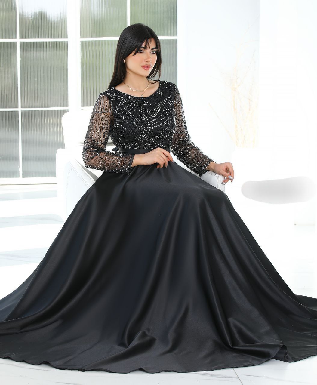 خرید ماکسی بلند دنباله دار مدل السانا کد 4401