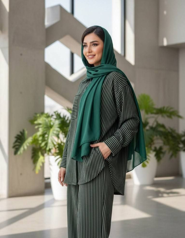 خرید آنلاین ست مانتو شلوار ابریشم کد 74424