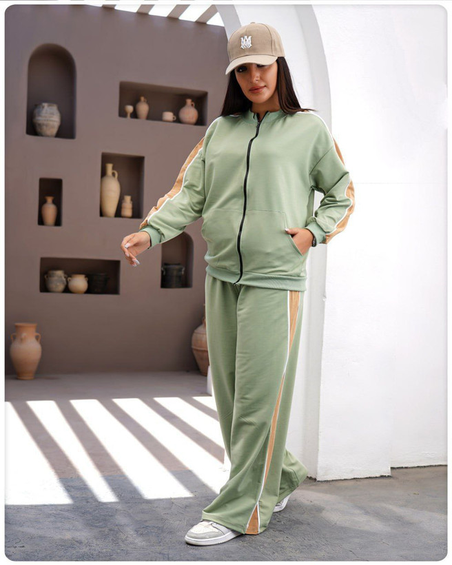 خرید اینترنتی ست سویشرت شلوار بغل خط کد 95278