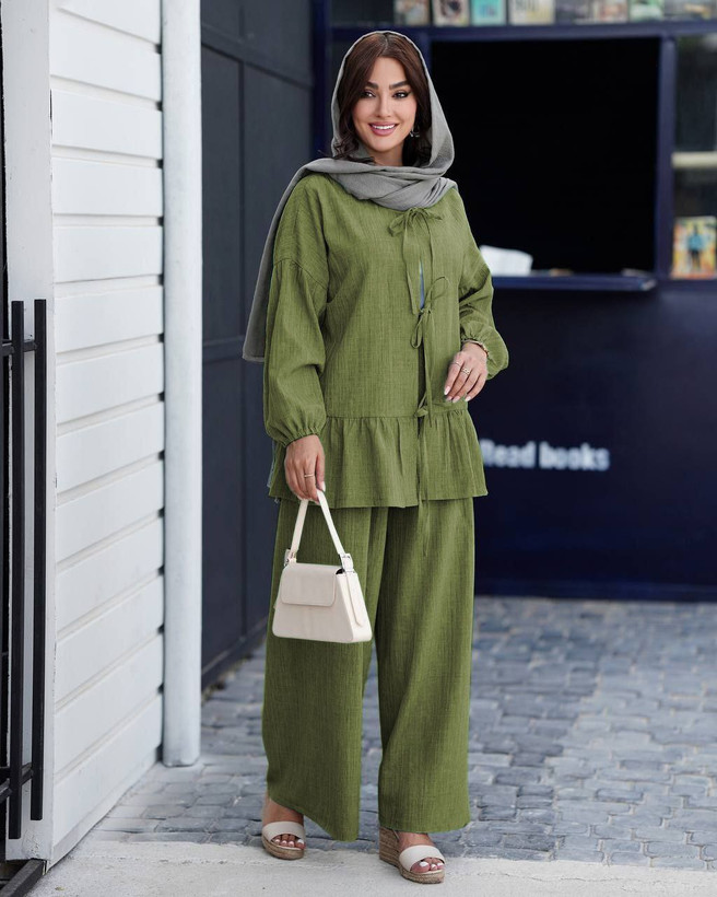 خرید اینترنتی ست شومیز شلوار ملیکا کد 36996