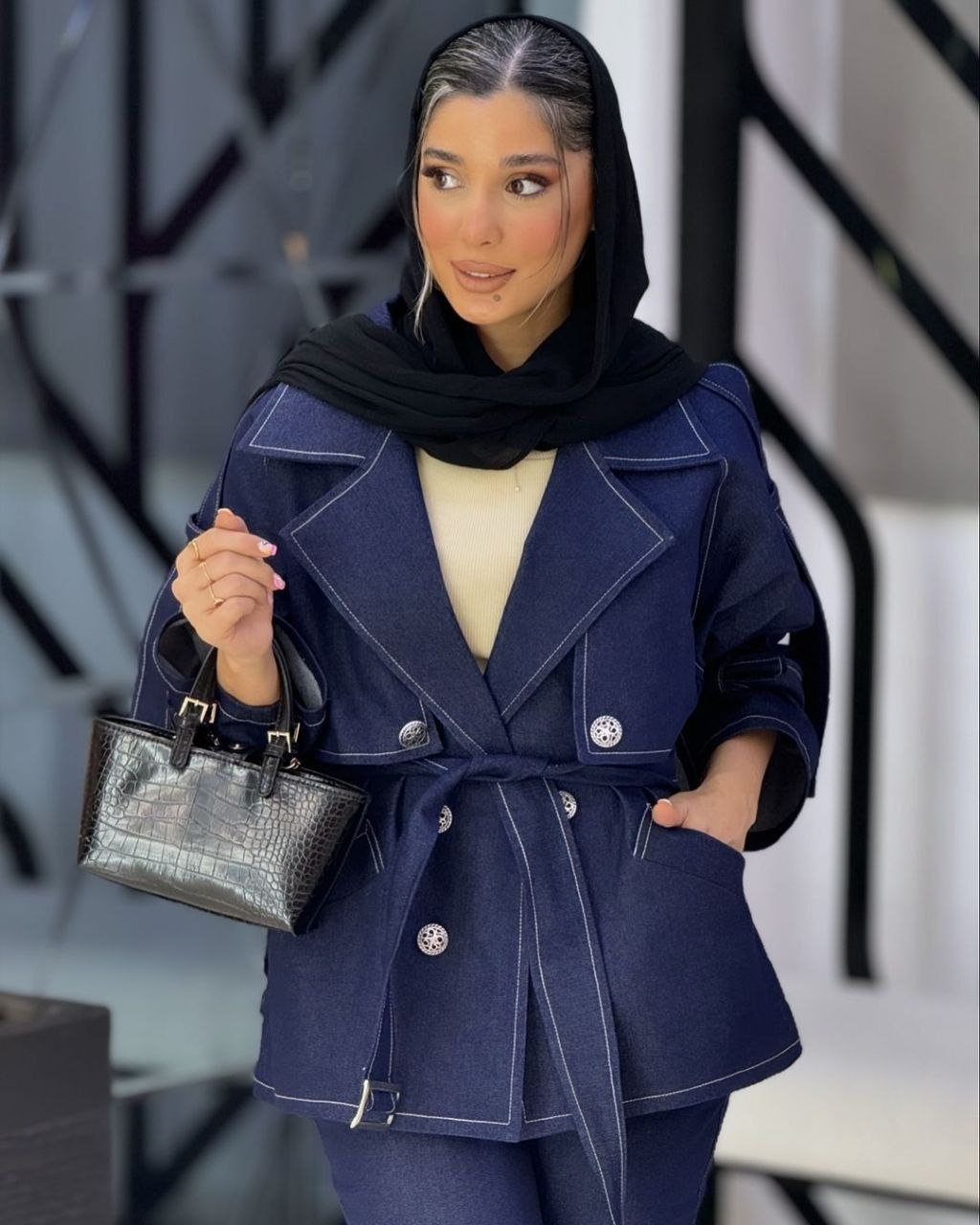 خرید کت کوتاه و شلوار طرح جین کد ۴۴۶۹