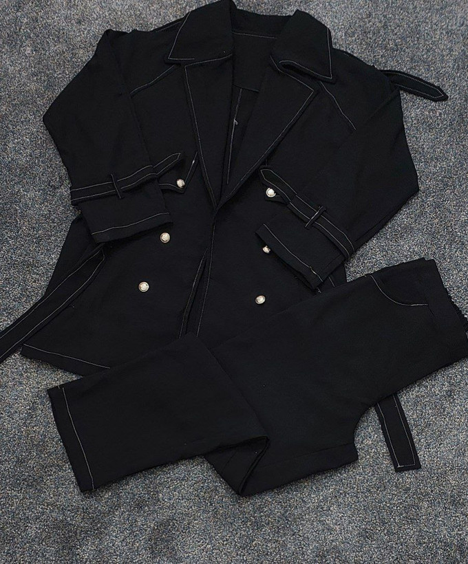 خرید آنلاین کت کوتاه و شلوار طرح جین کد ۴۴۶۹