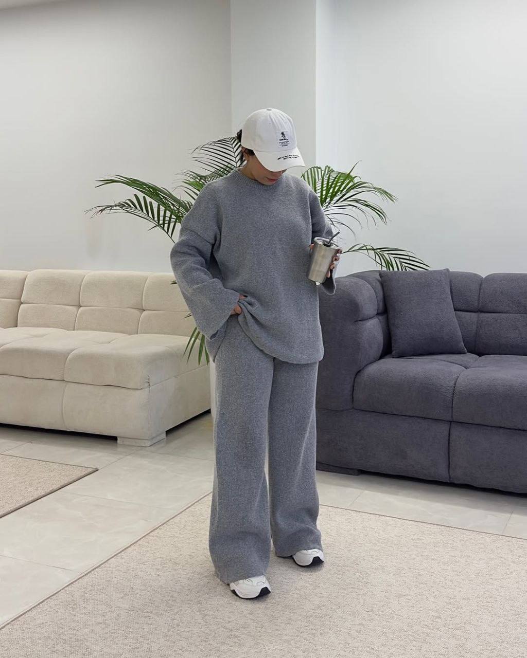 خرید اینترنتی و آنلاین ست پیراهن شلوار بافت کد 3407