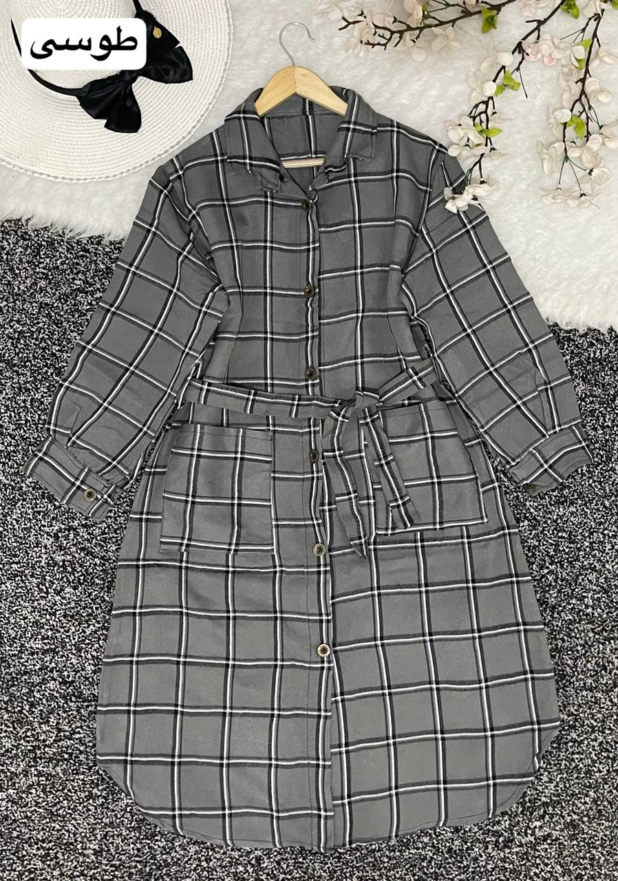 خرید آنلاین کفتان پشمی جلو دکمه کد 95303