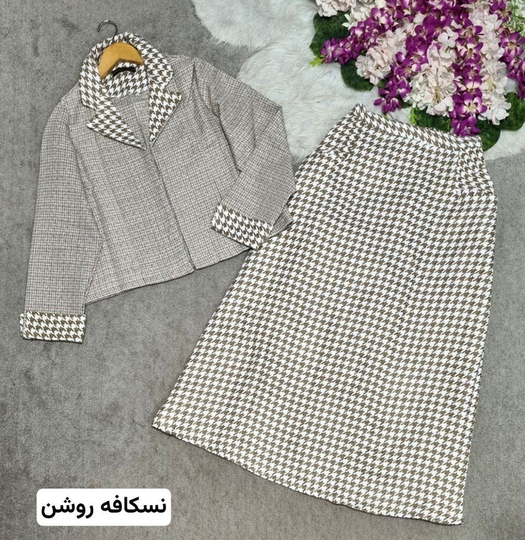 خرید اینترنتی و آنلاین کت دامن سیمین کد 43656