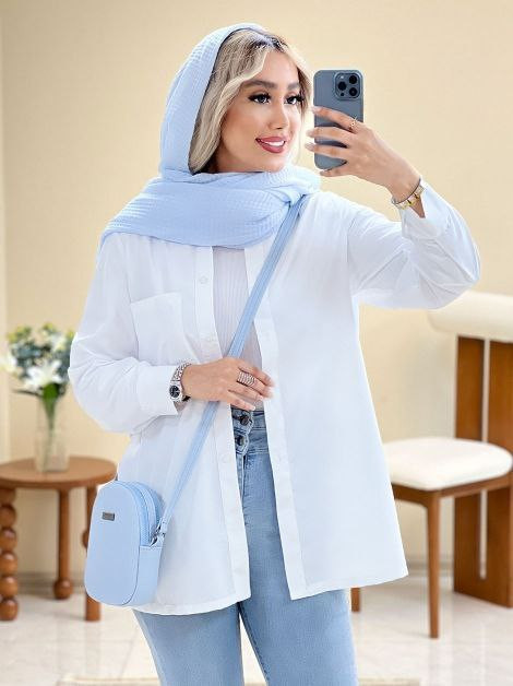 خرید شومیز سفید کد 81703