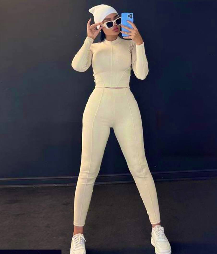 خرید اینترنتی ست رگه دوزی نیمتنه یقه اسکی و شلوار کد 97202