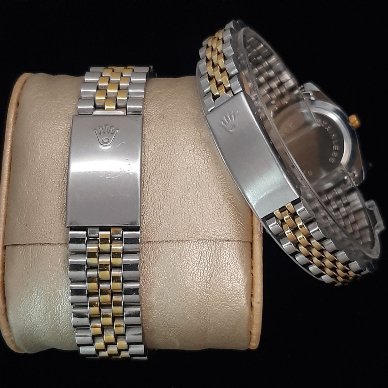 خرید ست ساعت رولکس بند استیل دورنگ کد 369013