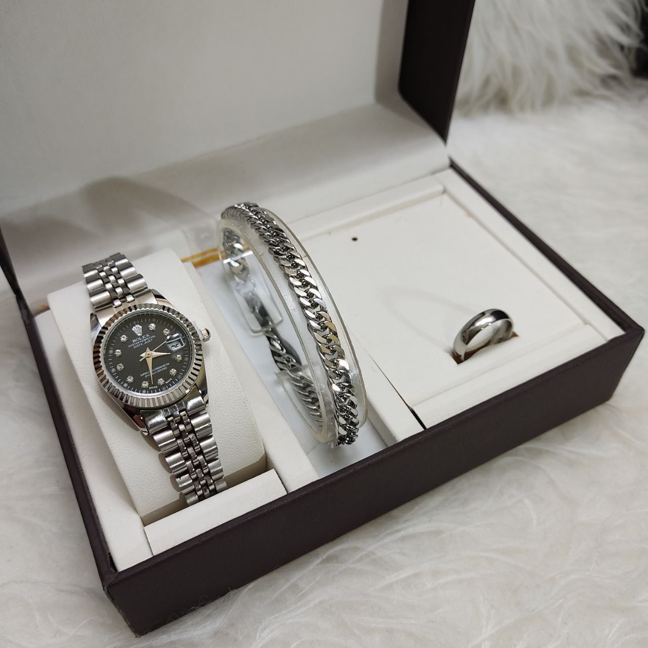 سفارش ست ساعت دستبند و حلقه زنانه رولکس کد 369333