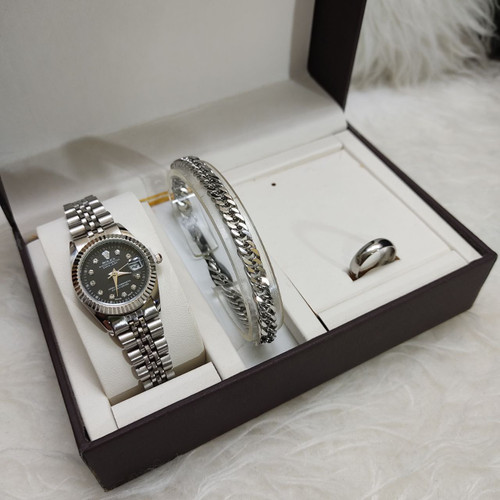 سفارش ست ساعت دستبند و حلقه زنانه رولکس کد 369333