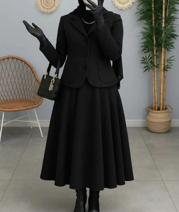 خرید اینترنتی و آنلاین ست دوتیکه کت دامن مدل افسون کد 52698