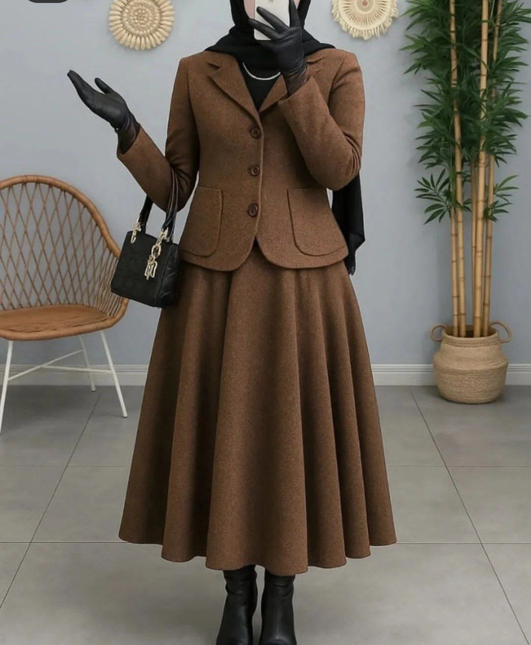 خرید ست دوتیکه کت دامن مدل افسون کد 52698