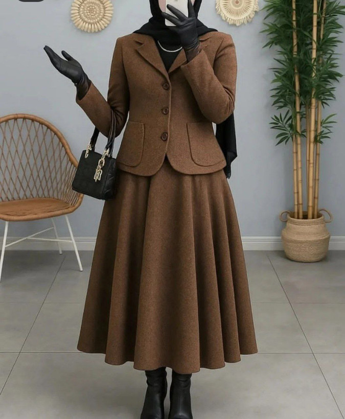 خرید ست دوتیکه کت دامن مدل افسون کد 52698