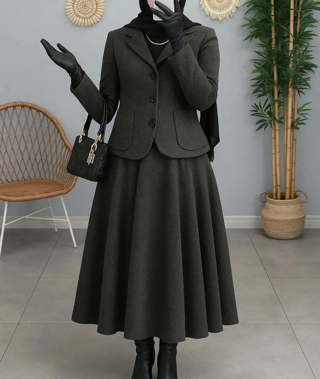 خرید اینترنتی ست دوتیکه کت دامن مدل افسون کد 52698