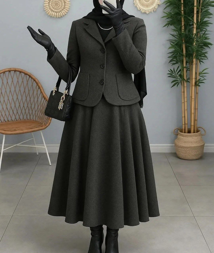 خرید اینترنتی ست دوتیکه کت دامن مدل افسون کد 52698