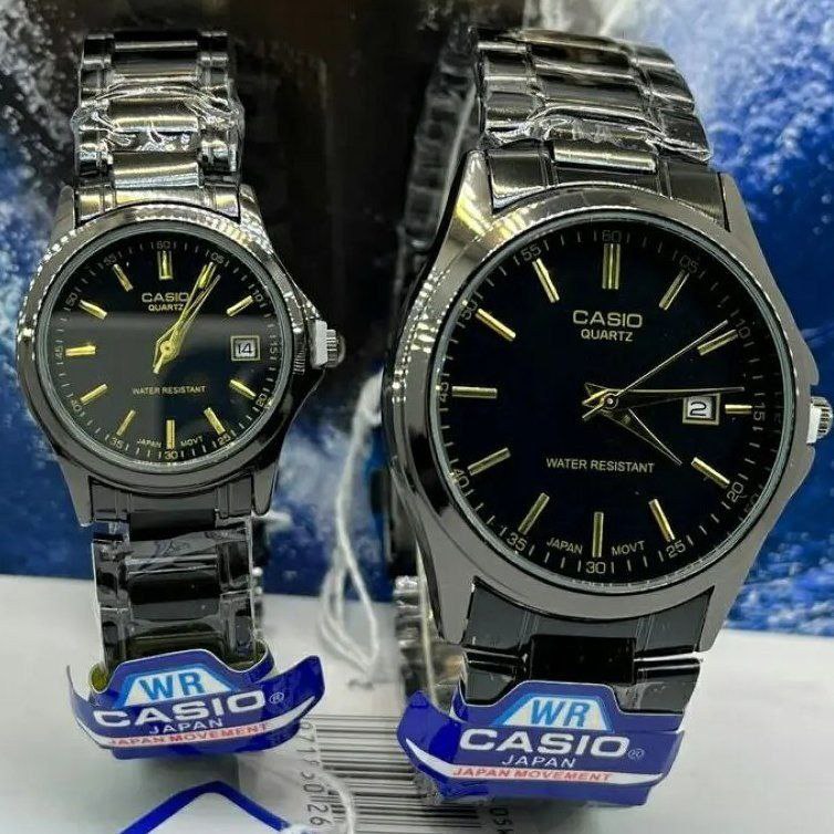 سفارش ست ساعت کاسیو بند استیل مشکی کد 369357