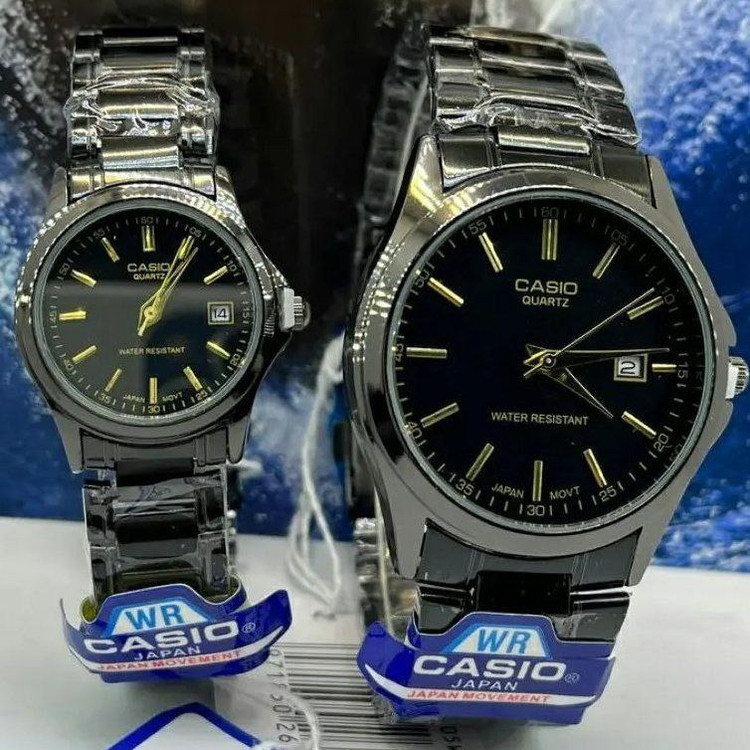 سفارش ست ساعت کاسیو بند استیل مشکی کد 369357