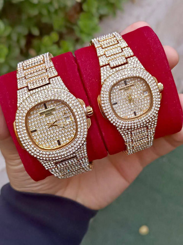 خرید اینترنتی ست ساعت فول نگین پتک فیلیپ کد 369520