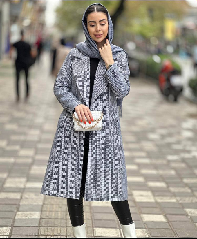 خرید پالتو جناغی آستردار یقه انگلیسی کد 75661