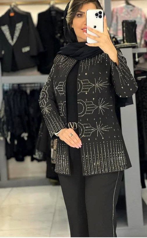 خرید آنلاین مانتو کتی مجلسی آتش کد 37265