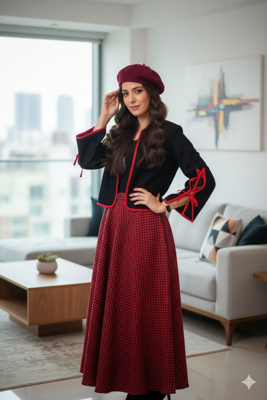 خرید اینترنتی و آنلاین کت و دامن پیردوپل کد 8667