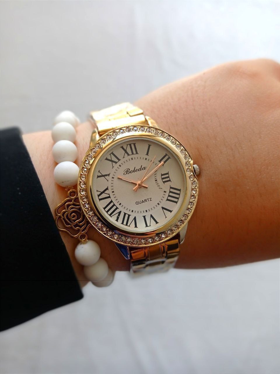 سفارش ساعت زنانه بند استیل طلایی مارک بلدا کد 369237