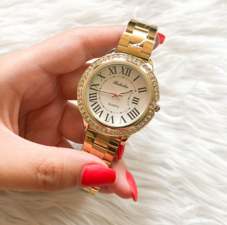 مشاهده قیمت ساعت زنانه بند استیل طلایی مارک بلدا کد 369237