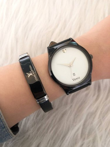 سفارش ست ساعت و دستبند مردانه بند چرم کد 369126