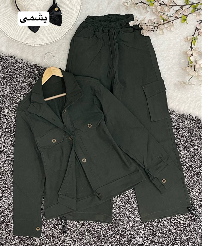 سفارش اینترنتی و آنلاین ست مانتو شلوار کارگو کد 97640