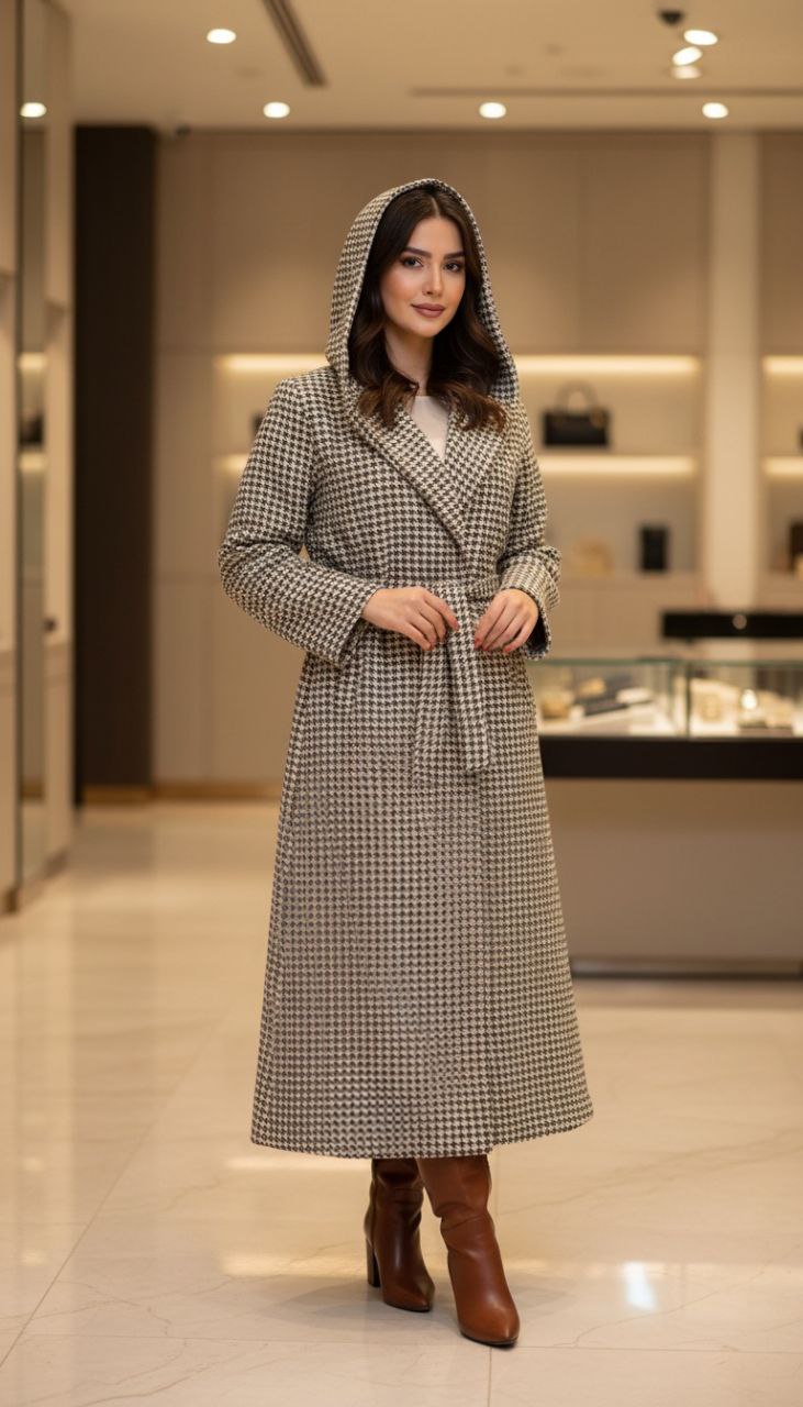 سفارش مانتو کلاهدار پیچازی پشمی کد 37293