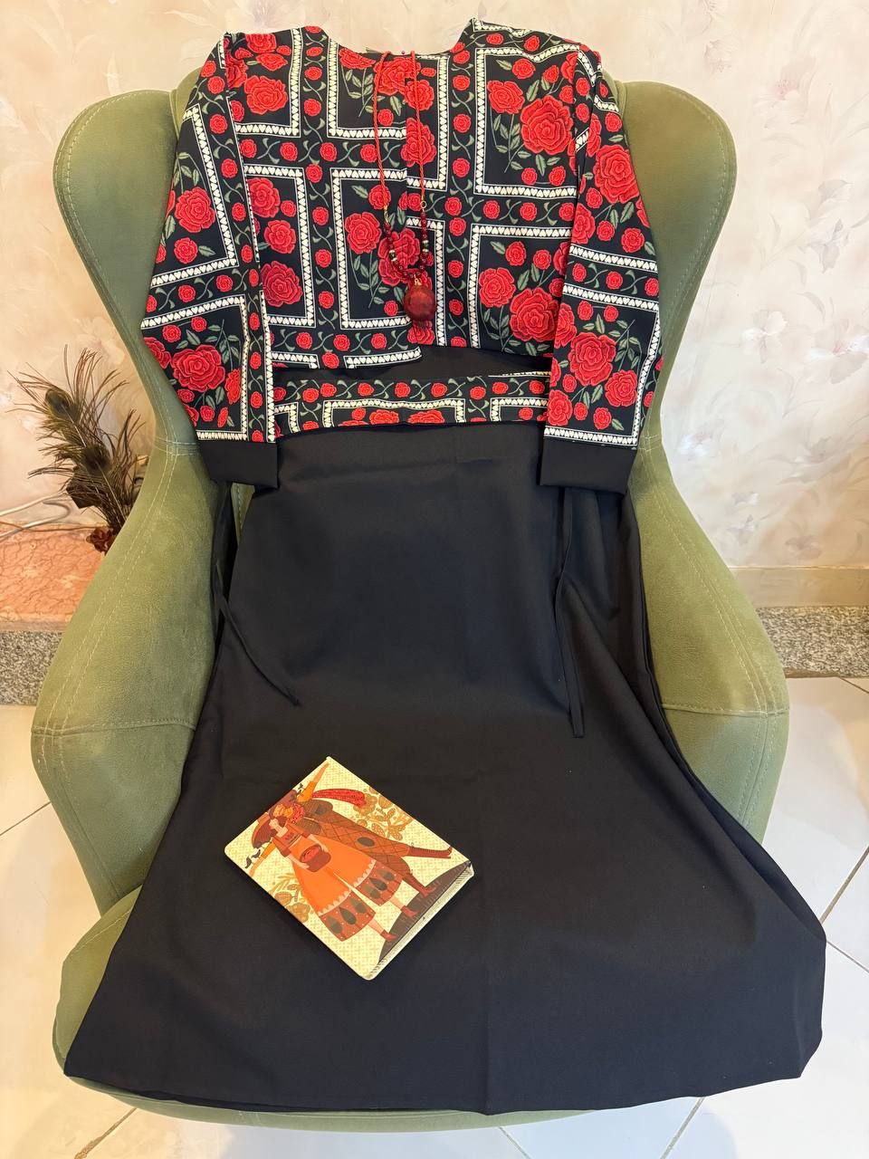 خرید اینترنتی ست کت و سارافون یلدایی ساناز کد 47679