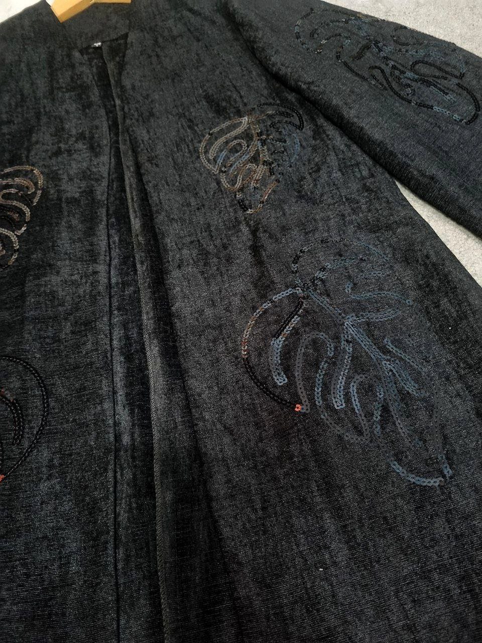 خرید آنلاین مانتو مخمل برگی کد 43789