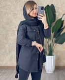 خرید مانتو جین بغل زیپ مهلان کد 98338