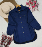 مشاهده قیمت و خرید مانتو جین بغل زیپ مهلان کد 98338