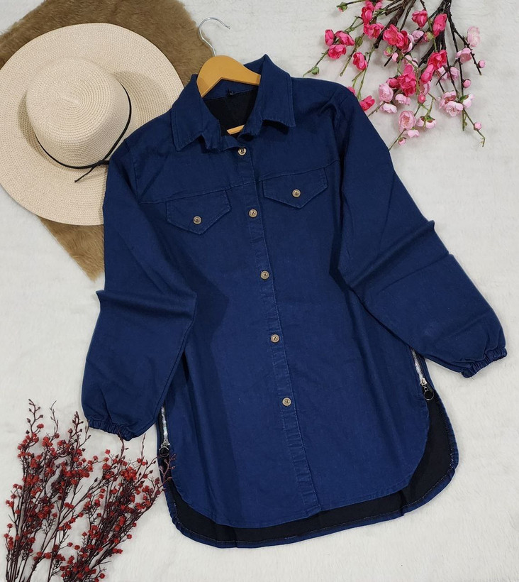 مشاهده قیمت و خرید مانتو جین بغل زیپ مهلان کد 98338