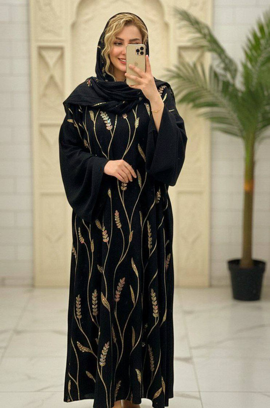 خرید عبا گل گندمی پریناز کد 75804