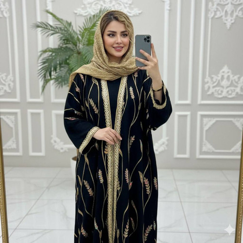 سفارش عبا گل گندمی پریناز کد 75804