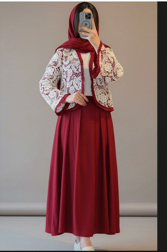 سفارش کت و دامن مزونی ترمه کد 98522