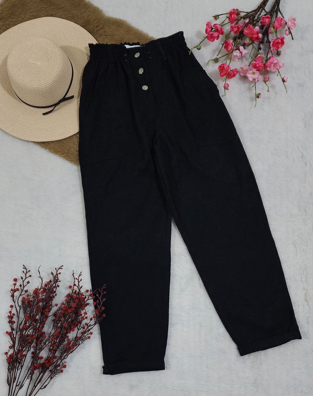 مشاهده قیمت و خرید شلوار مام استایل دمپا پاکتی کبریتی کد 97635