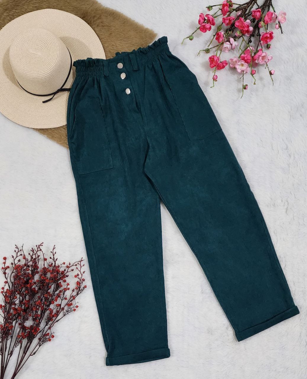 خرید اینترنتی شلوار مام استایل دمپا پاکتی کبریتی کد 97635