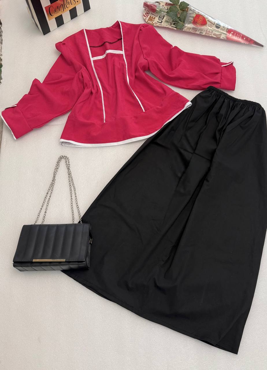 مشاهده قیمت ست شومیز و دامن گلبهار کد 89302