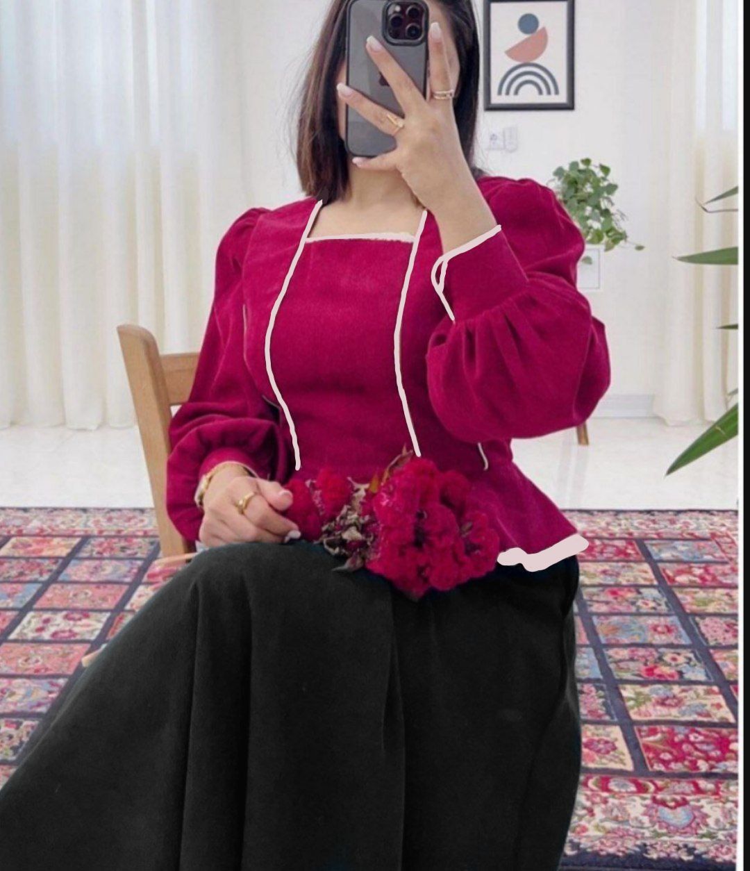 خرید ست شومیز و دامن گلبهار کد 89302