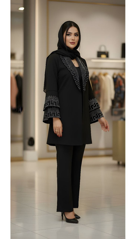 خرید اینترنتی ست مانتو شلوار آستین ورساچ کد 37295