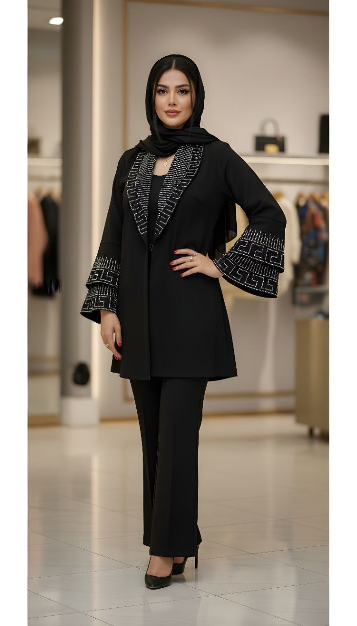 سفارش ست مانتو شلوار آستین ورساچ کد 37295