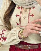 سفارش اینترنتی شومیز دامن یلدایی گلدوزی شده کد 52742