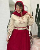 خرید اینترنتی شومیز دامن یلدایی گلدوزی شده کد 52742